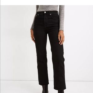 Black Slim Wide-Leg Cropped jeans